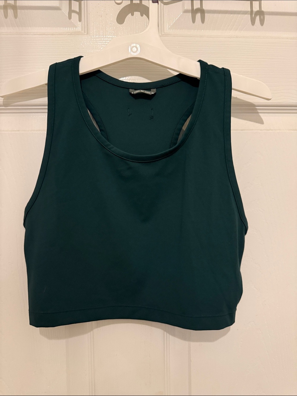 Oiselle Basic Bird Crop Tank Top - Forrest green